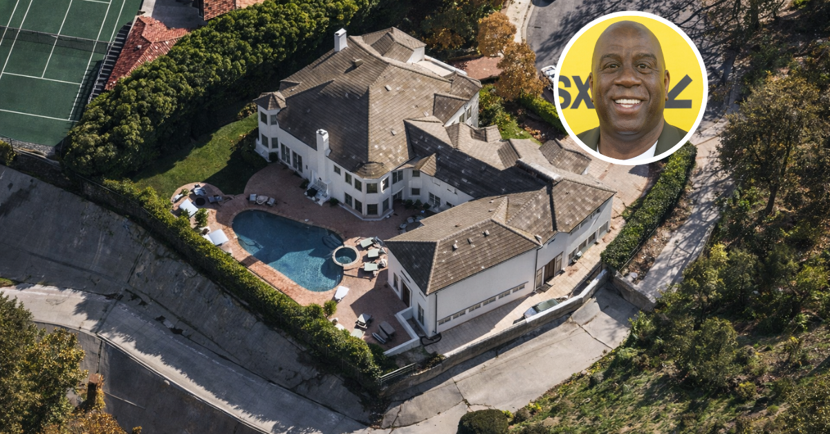 Built for NBA legend Magic Johnson in 1981, this 10,665-square-foot Bel Air estate was custom-crafted for both privacy and entertaining.