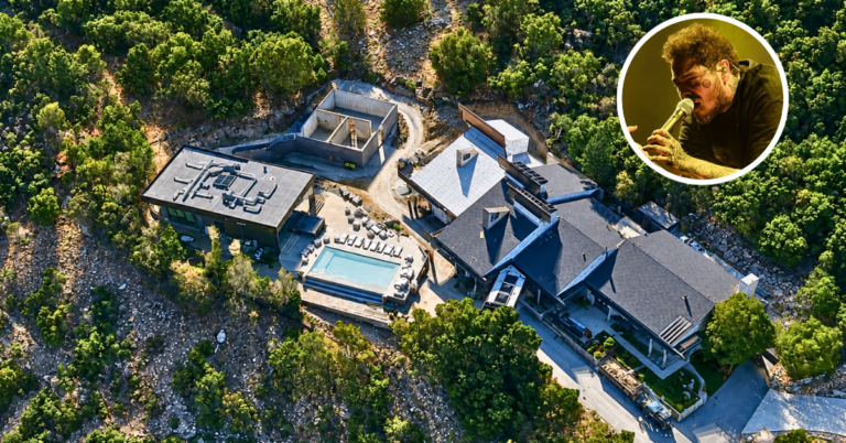 Aerial view of Post Malone's home in Salt Lake City.