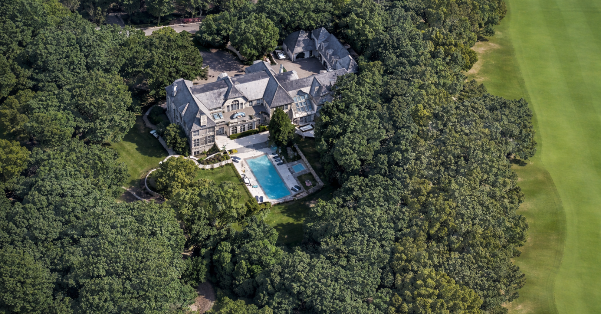 An aerial view of Travis Kelce's home in Kansas