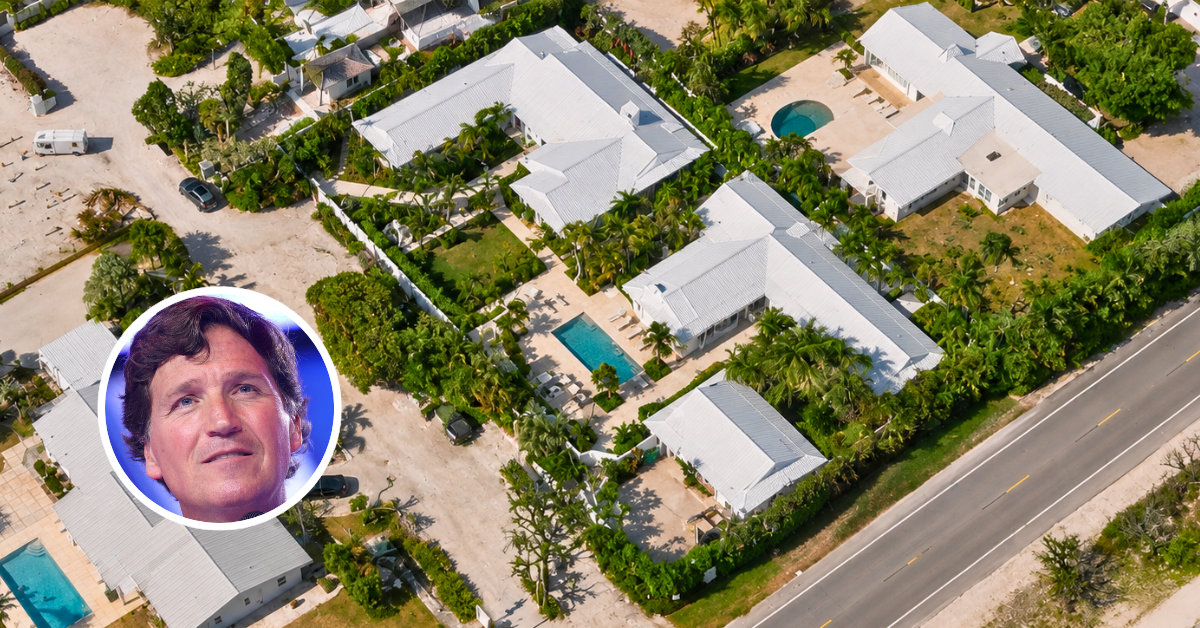Aerial view of Tucker Carlson's Boca Grande home.