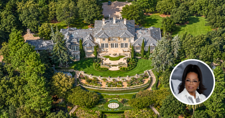 Aerial view of Oprah's Montecito mansion.