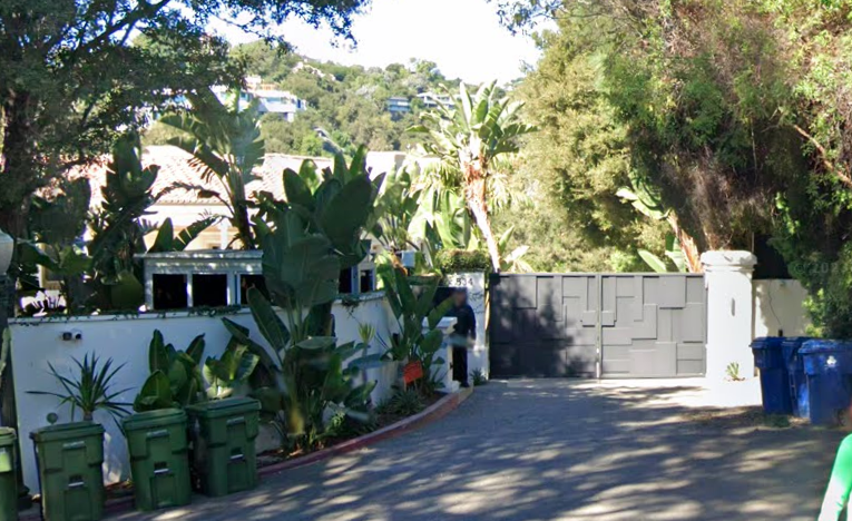 Gated entrance to The Weeknd's Bel-Air Mansion.