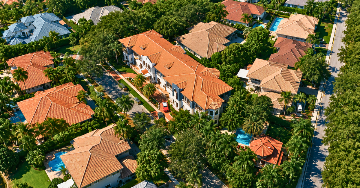 Aerial view of Antonio Brown's home in the Fort Lauderdale area.