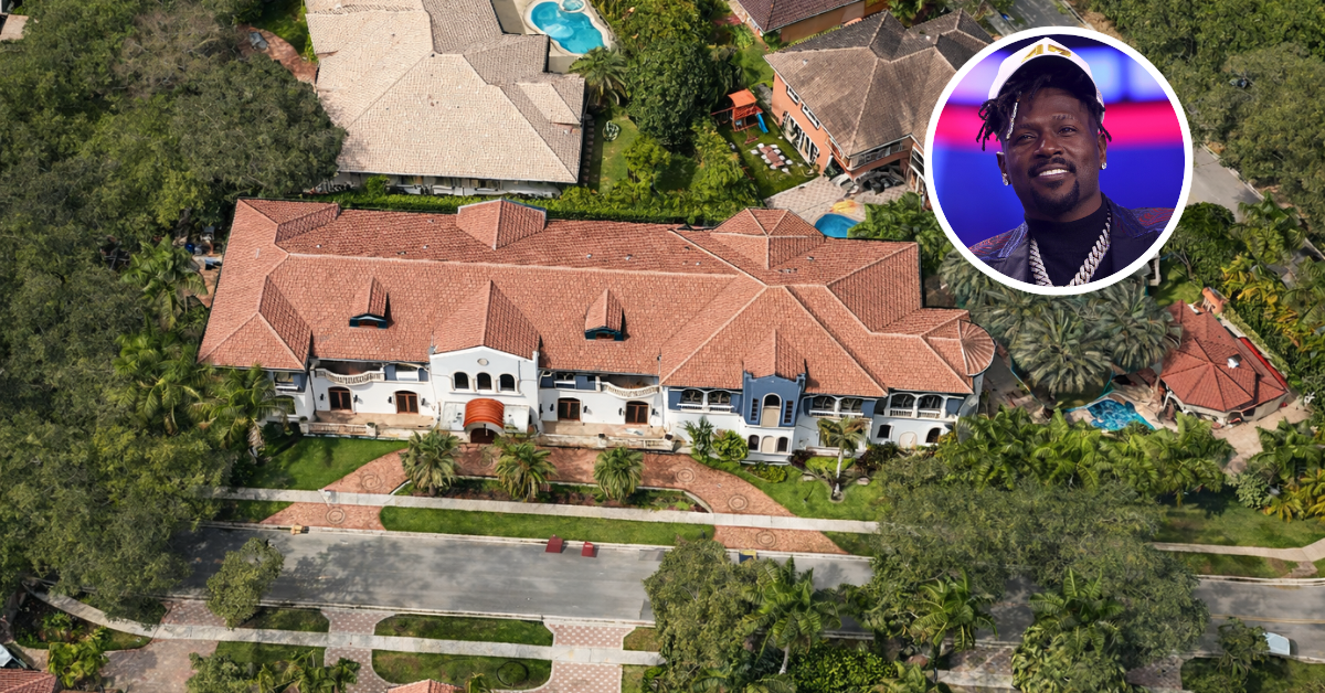 Aerial view of Antonio Brown's home in the Fort Lauderdale area