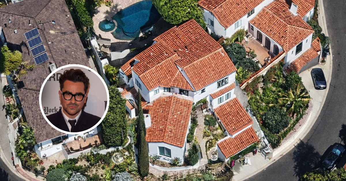An aerial view of Dan Levy's home in Los Feliz