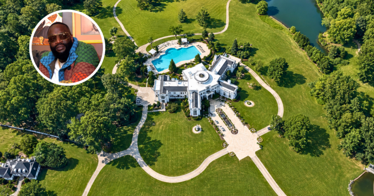 Aerial view of Rick Ross' Georgia megamansion.
