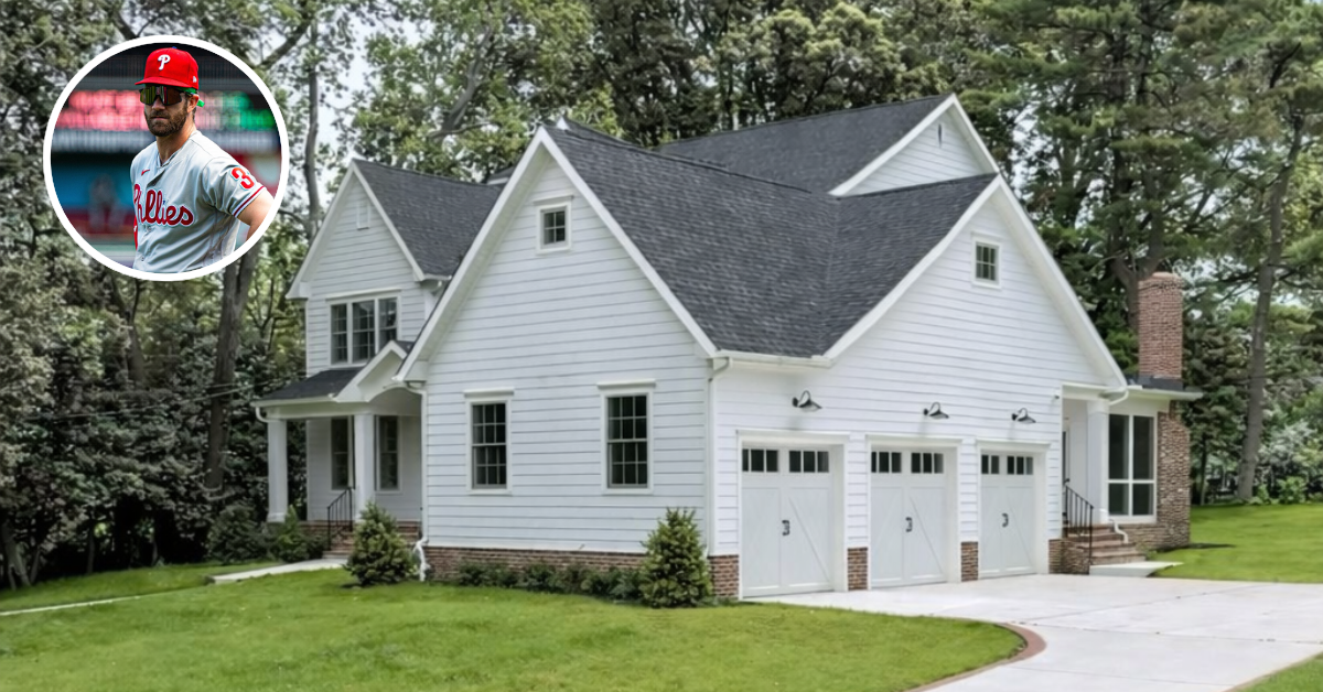 A curbside view of Bryce Harper's house in Haddonfield, New Jersey