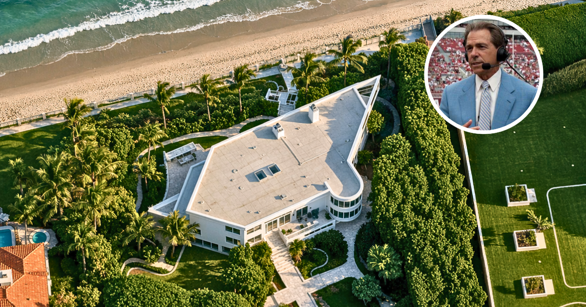 An aerial view of Nick Saban's home in Jupiter
