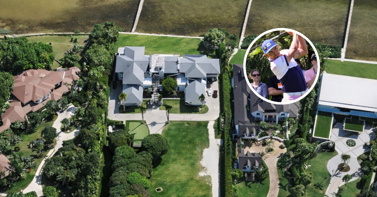 An aerial view of Rickie Fowler's Jupiter, Florida Home