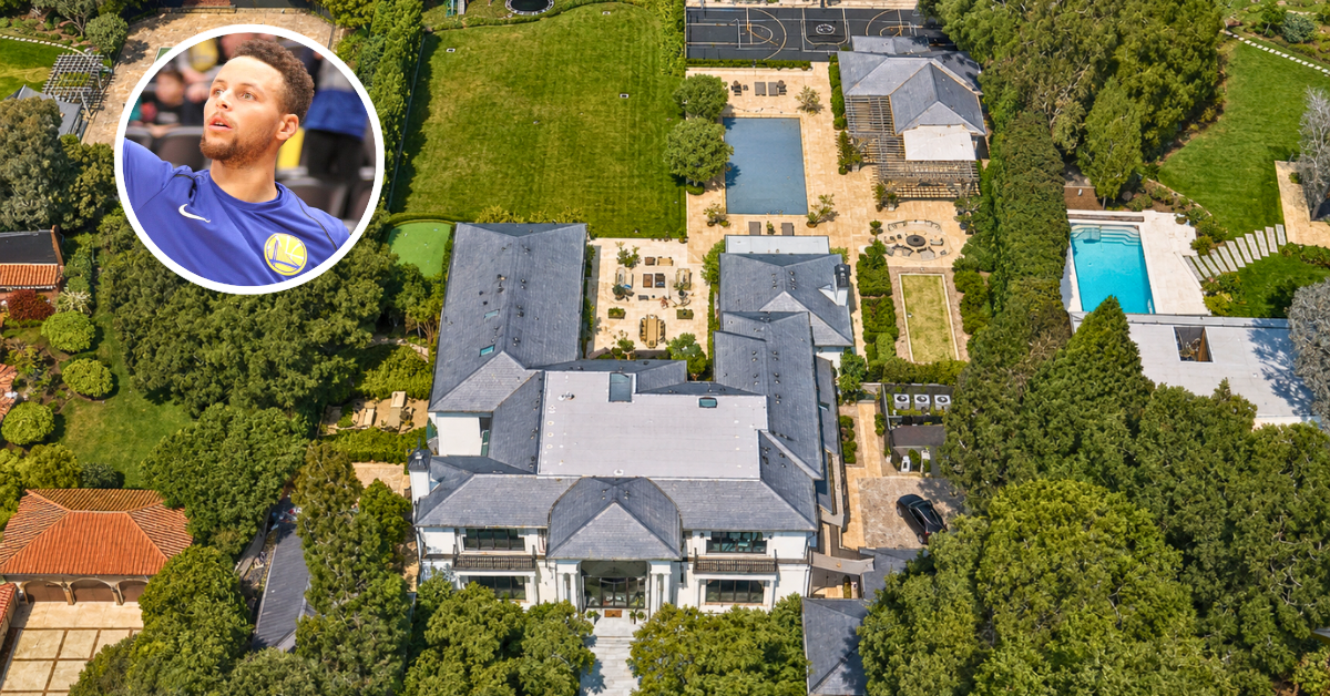 Aerial view of Steph and Ayesha Curry's Atherton estate they sold.