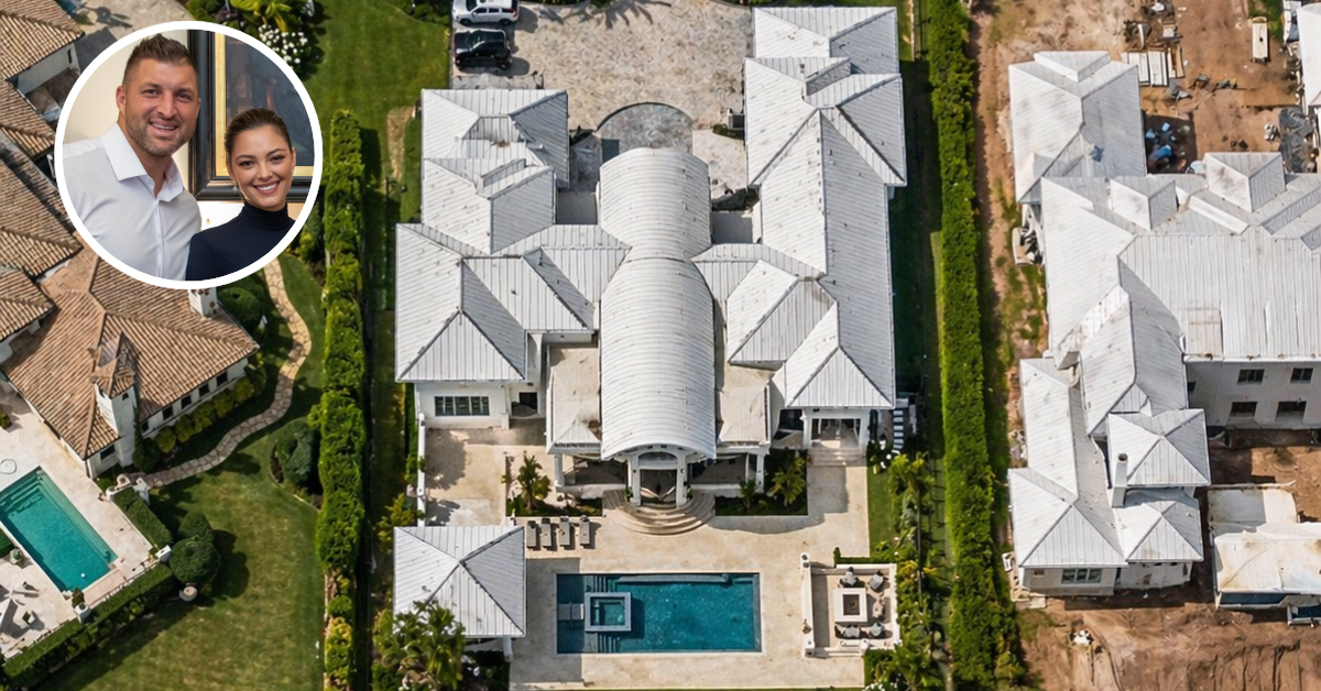 An aerial view of Tim Tebow's home in Jacksonville