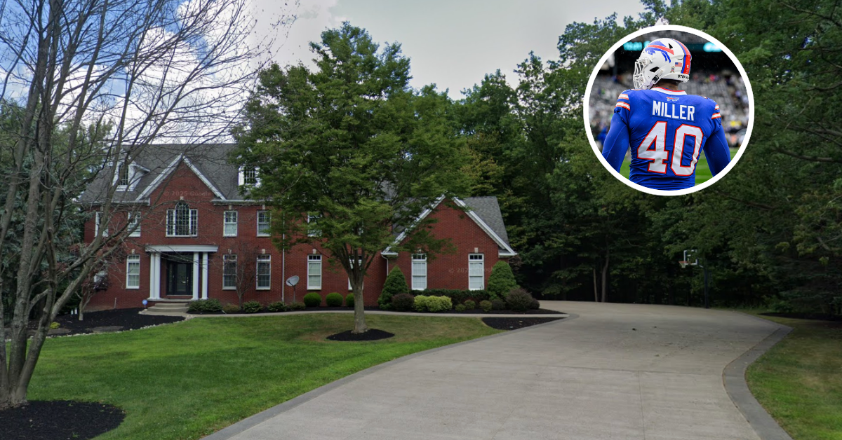 A street view angle of Von Miller's Orchard Park home sold for $1.1 Million.