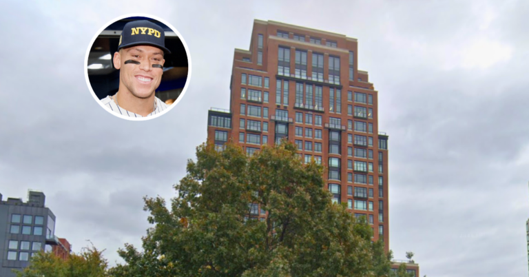 A street view angle of Aaron Judge's Manhattan Penthouse