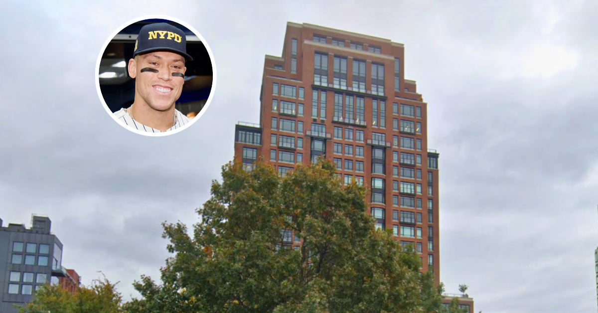 A street view angle of Aaron Judge's Manhattan Penthouse