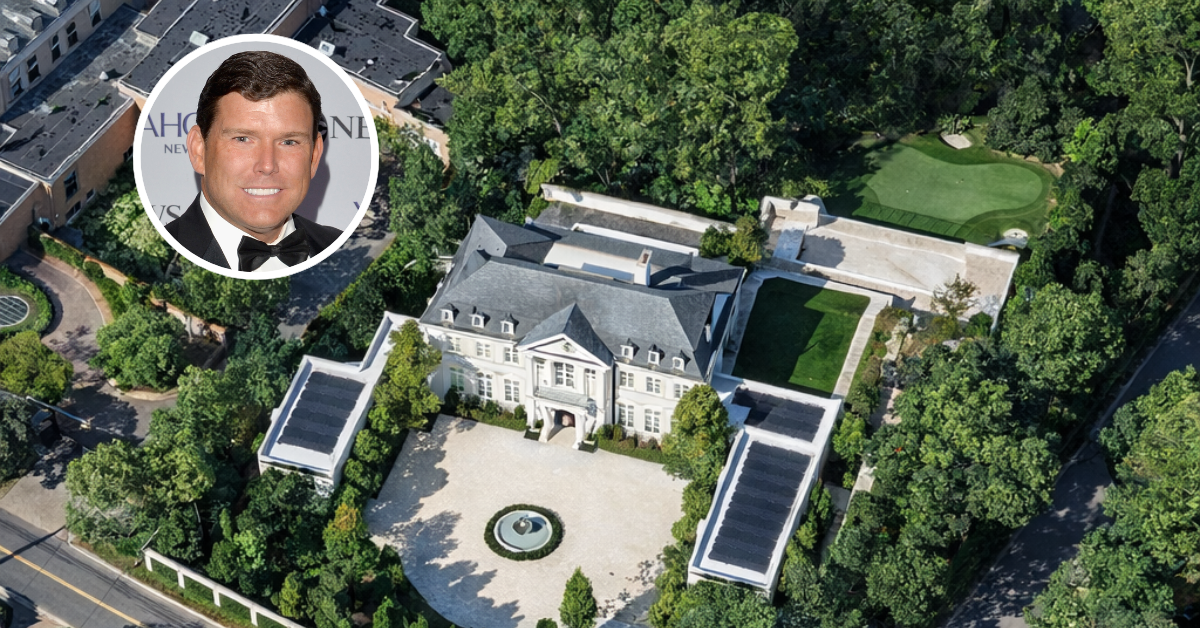 An aerial view of Bret Baier's former Washington DC mansion sold for $25 million