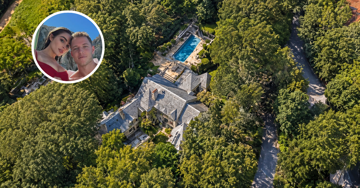 Aerial view of Christian McCaffrey and Olivia Culpo's Studio City home.