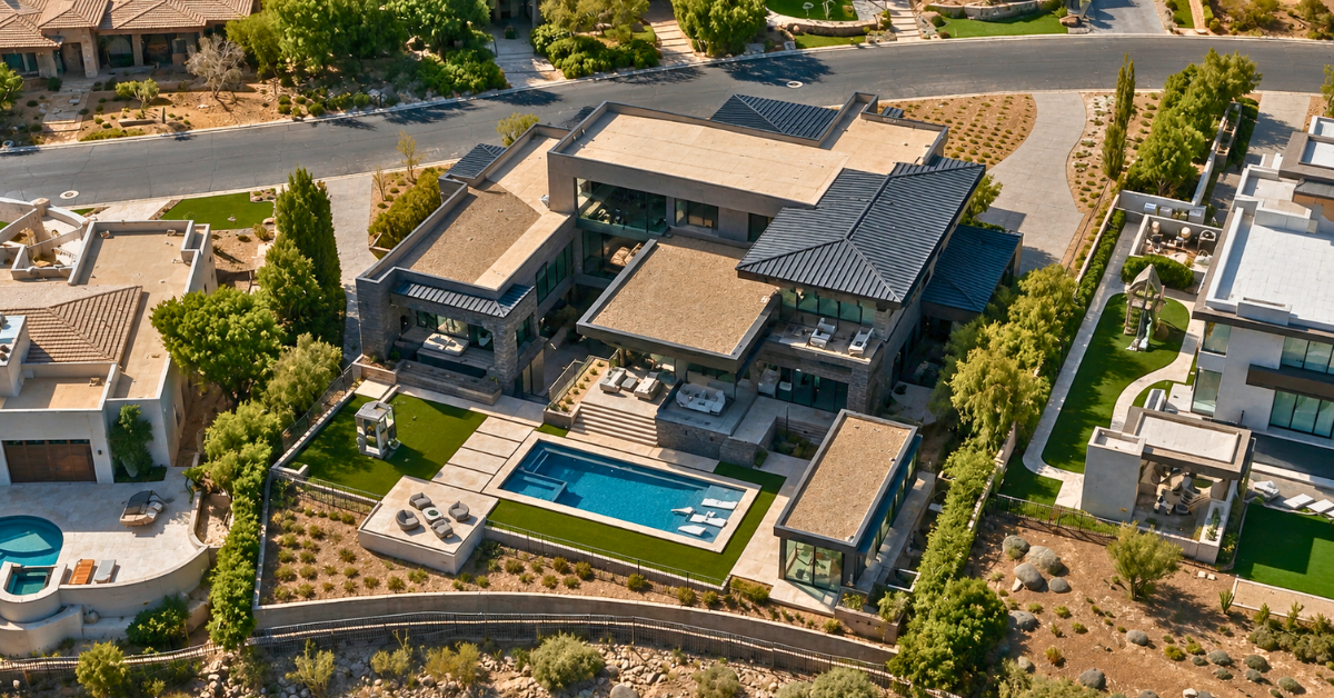 Aerial view of Davante Adams' Las Vegas Mansion.