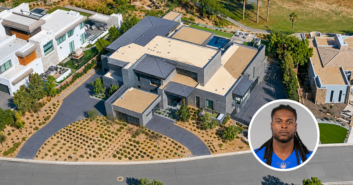 Aerial view of Davante Adams' Las Vegas Mansion.