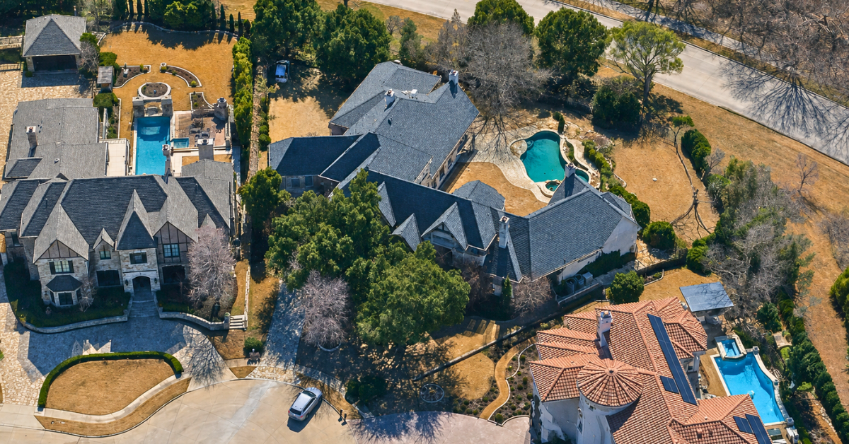 Aerial view of Ezekiel Elliott's Frisco Home.