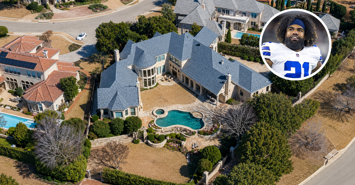 Aerial view of Ezekiel Elliott's Frisco Home.