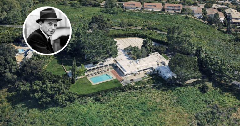 An aerial of Frank Sinatra's former Chatsworth home, Byrdview.