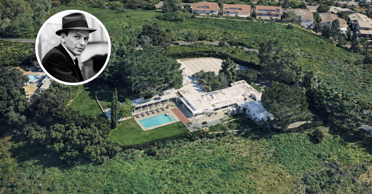 An aerial of Frank Sinatra's former Chatsworth home, Byrdview.