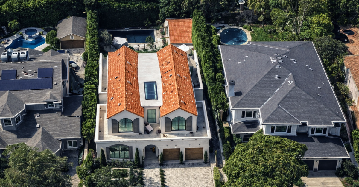 An aerial view of Freddie Freeman's Studio City home which he sold for $6.45 million.