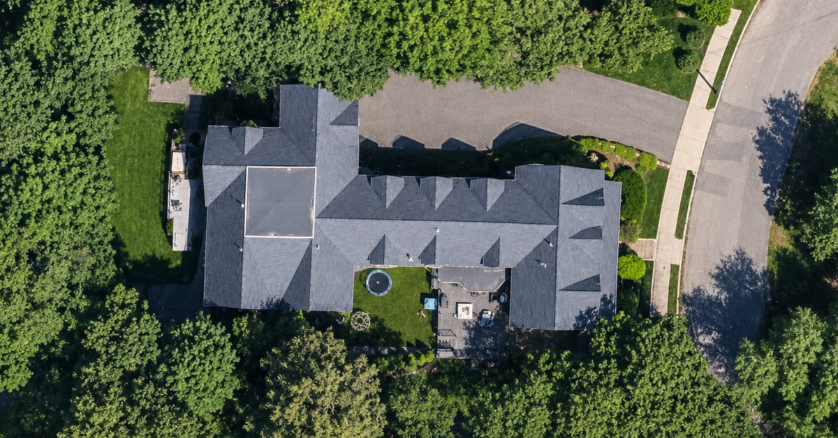 Aerial view of Jayson Tatum's West Newton home.