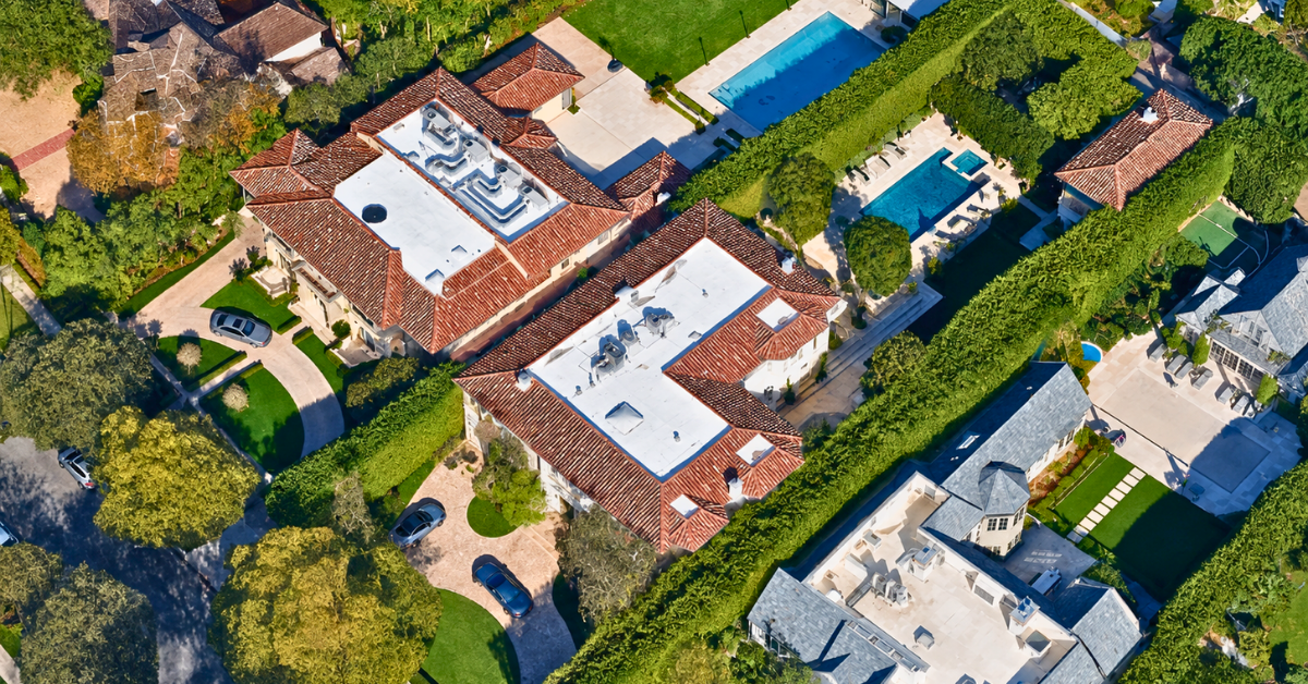 Aerial view of the Menendez Brother's family mansion.