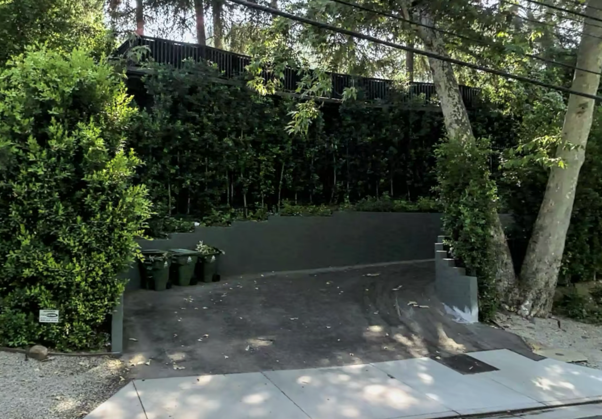 Street entrance of Timothée Chalamet’s Beverly Hills Estate.