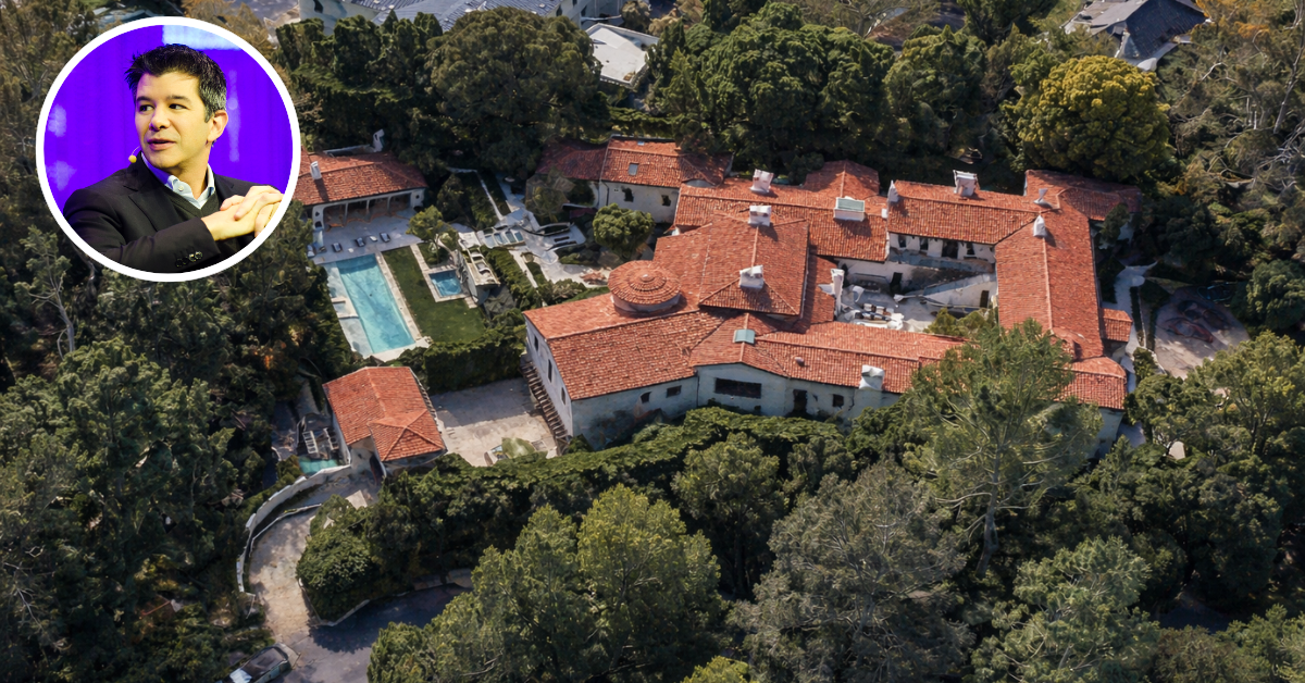 An aerial view of Travis Kalanick's home in Los Angeles