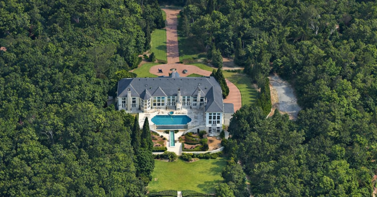 Aerial view of Tyler Perry's Chattahoochee Hills Home