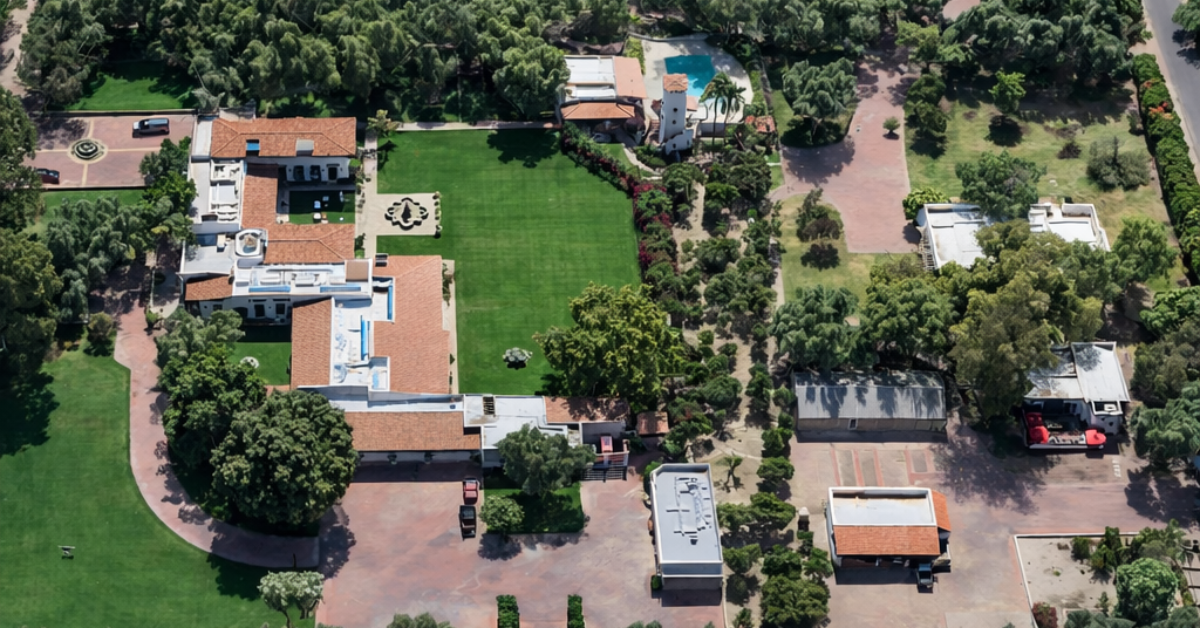 An aerial view of Alex Meruelo's former estate in Paradise Valley. It last sold for $30 million.
