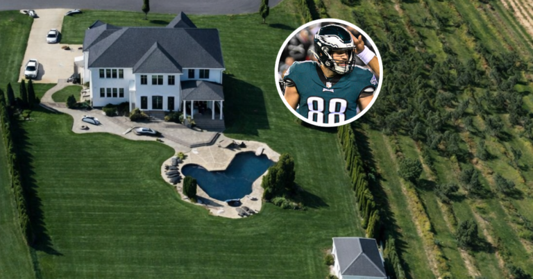 An aerial view of Dallas Goedert's home in Mullica Hill, NJ