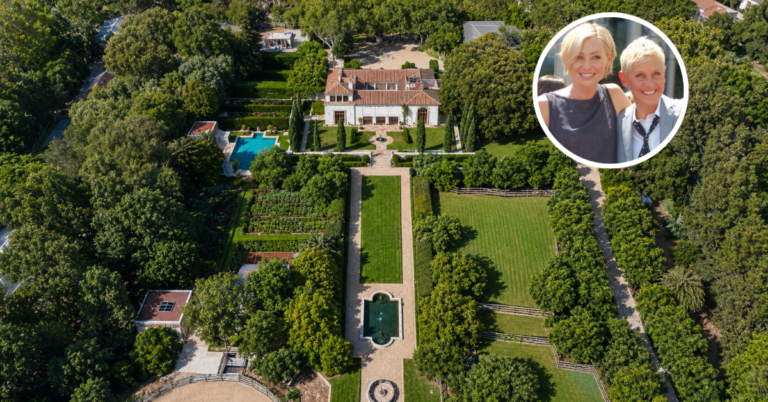 An aerial view of Ellen Degeneres's former Montecito estate
