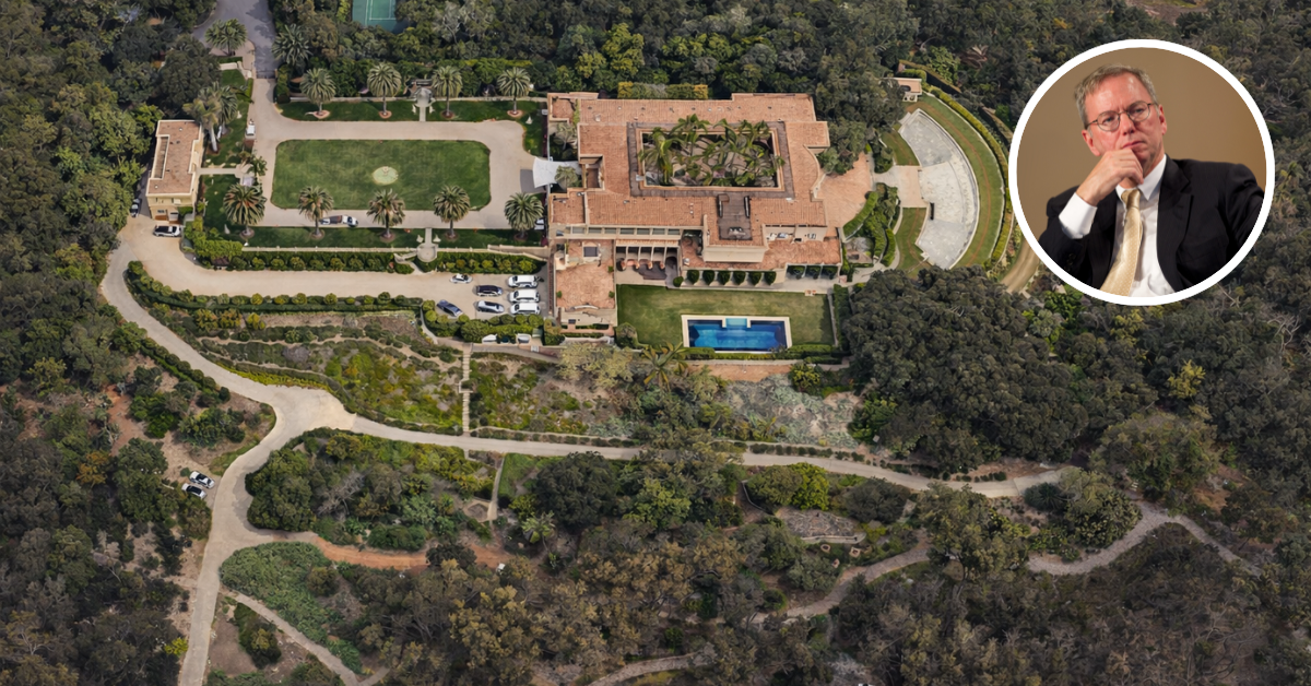 An aerial view of Eric Schmidt's estate in Montecito