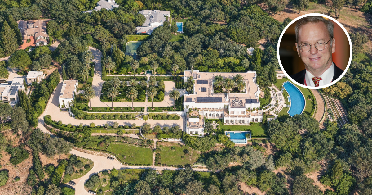 An aerial view of Eric Schmidt's estate in Montecito.