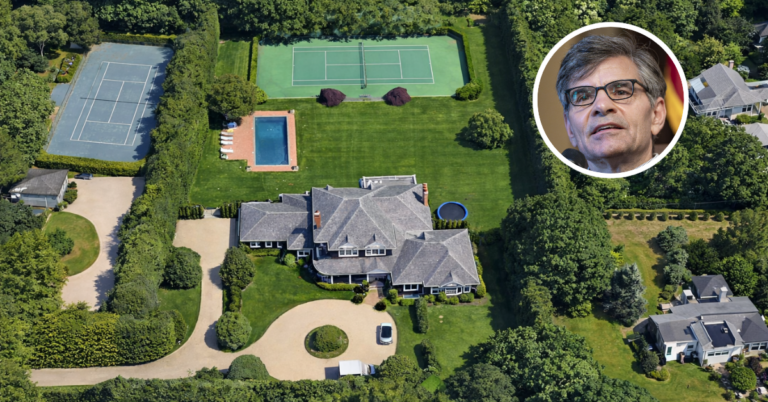 An aerial view of George Stephanopoulos's former Hamptons home
