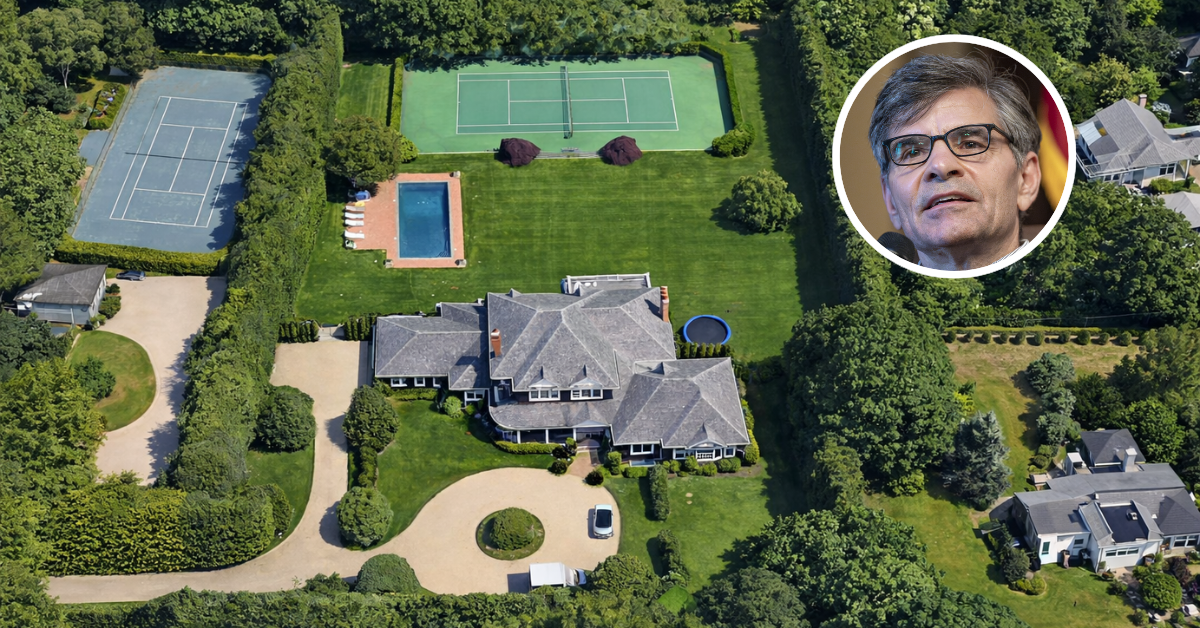 An aerial view of George Stephanopoulos's former Hamptons home