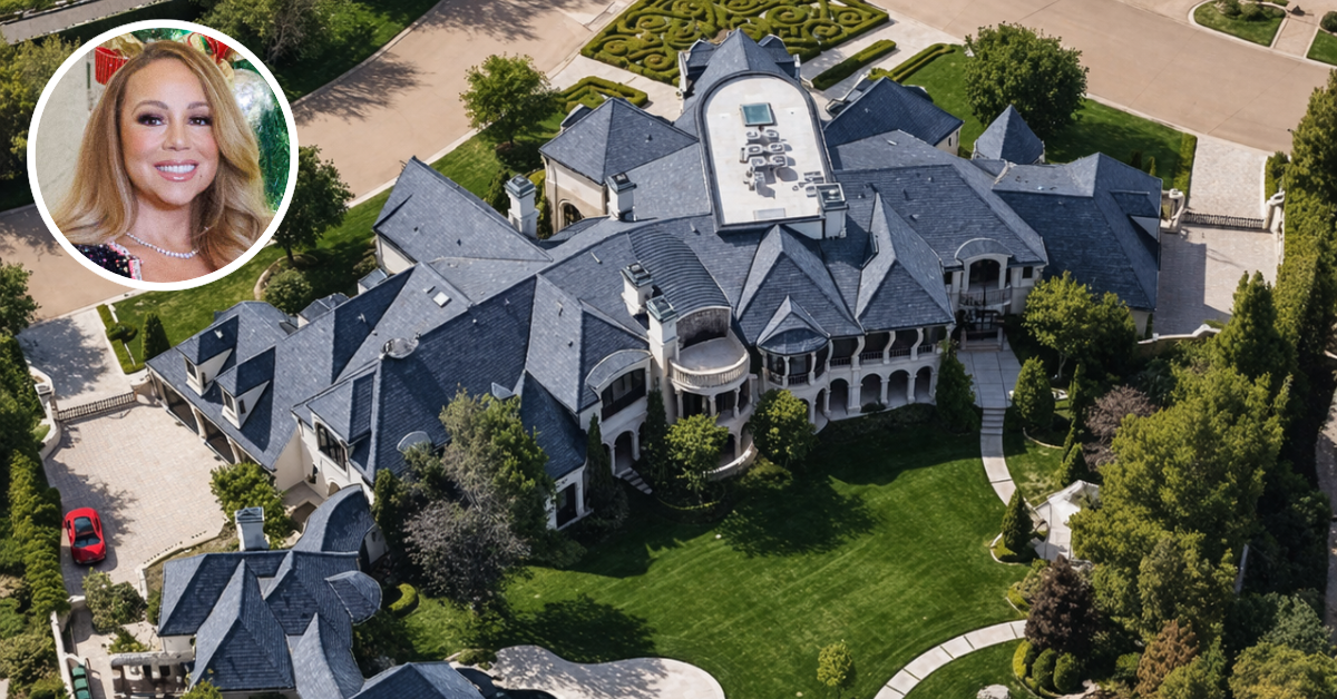 An aerial view of Mariah Carey's former Calabasas mansion