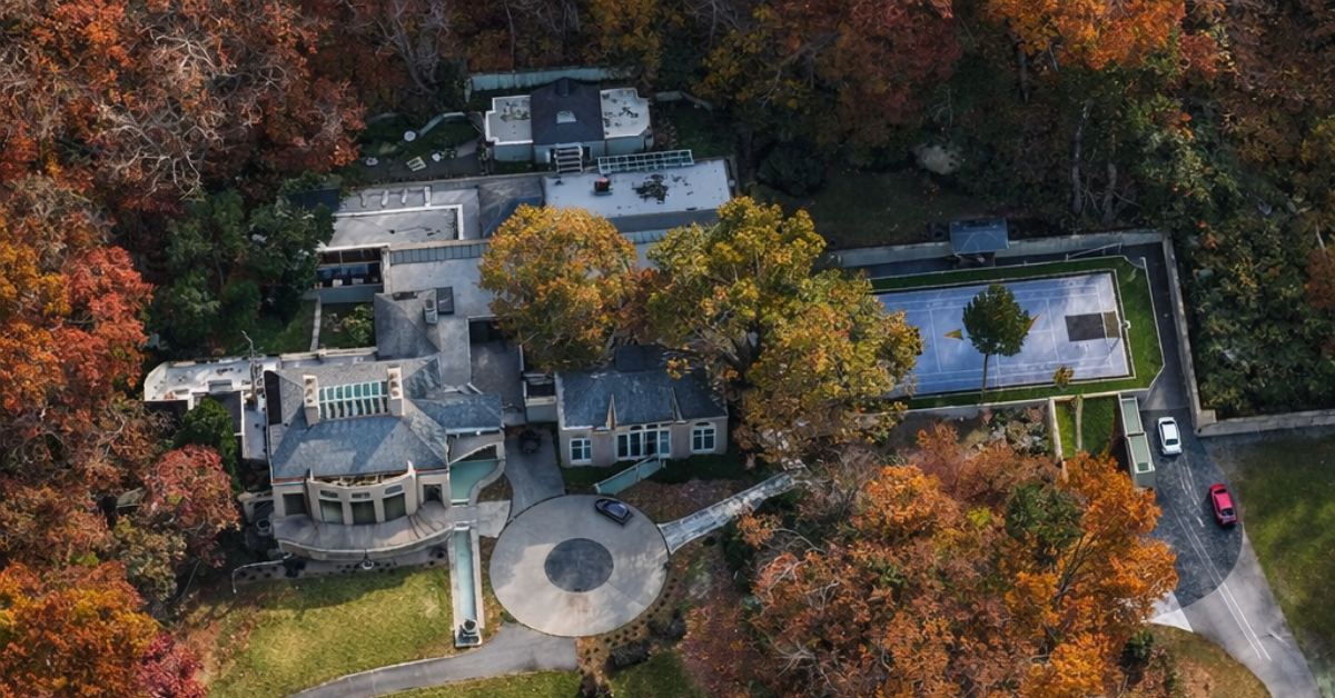 An aerial view of Akon's former Sandy Springs mansion featured on MTV Cribs