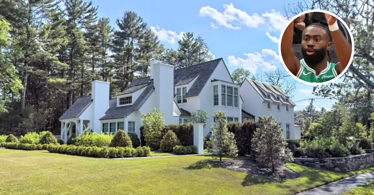 Street view of Jaylen Brown's Wellesley Home.
