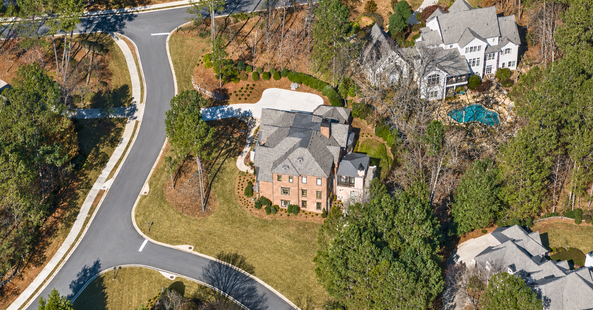 Aerial view of Kirk Cousins' Georgia home.