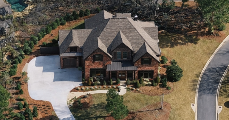 An aerial view of Kirk Cousin's home in Suwanee, Georgia.