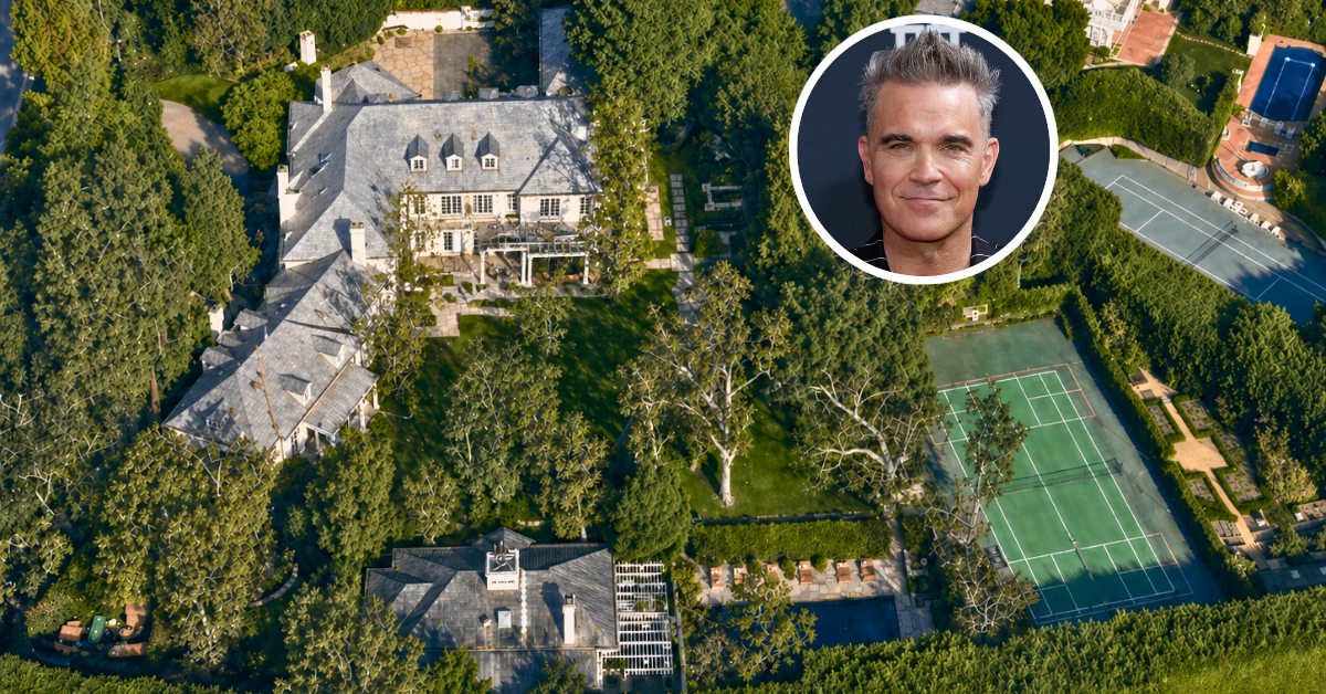 An aerial view of Robbie Williams and Ayda Fields' Beverly Hills estate