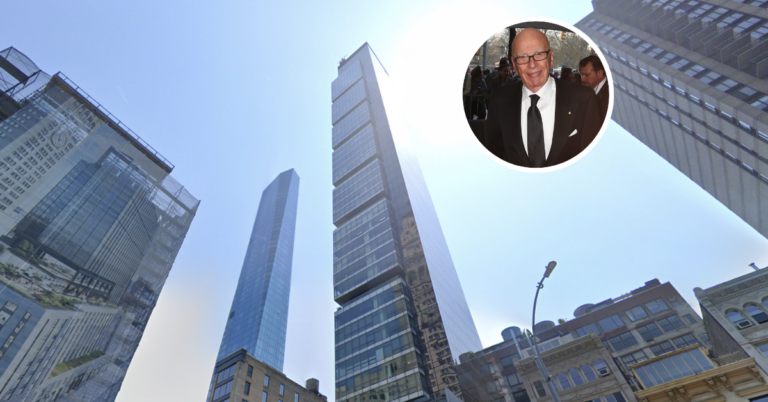 Looking upward at the building that held Rupert Murdoch's NYC penthouse