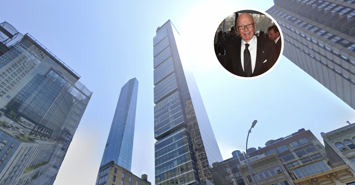 Looking upward at the building that held Rupert Murdoch's NYC penthouse
