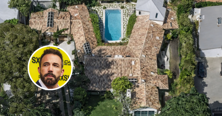 An aerial view of Ben Affleck's Brentwood house