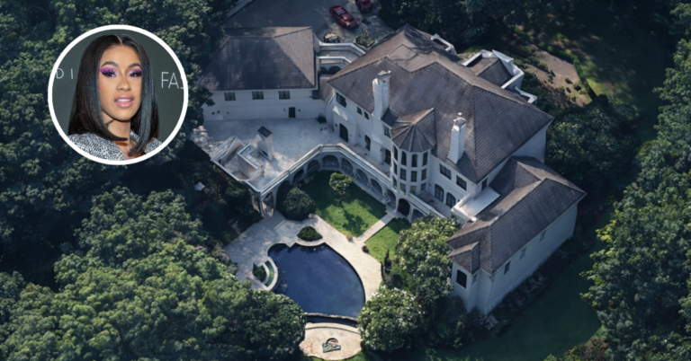 An aerial view of Cardi B's home in Sandy Springs, GA