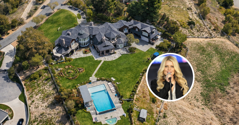An aerial view of Jessica Simpson's Hidden Hills home for sale